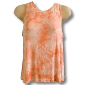 Flirtitude tie dye tank in peach and white. Size Small.
